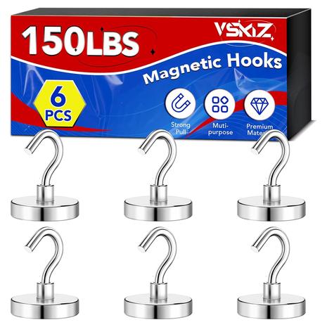 6 Heavy Duty Magnetic Hooks