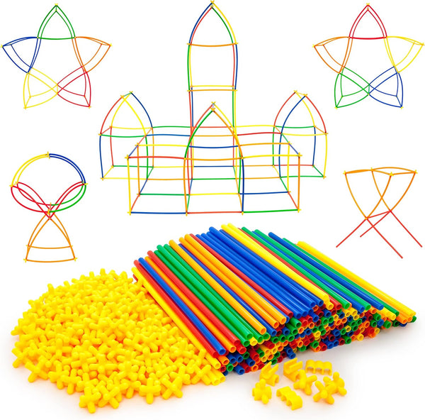 Picassotiles 400pc Construction Toy Straw Building Set