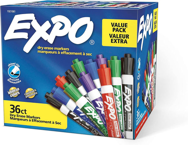 36-Count Expo Low Odor Chisel Tip Dry Erase Markers