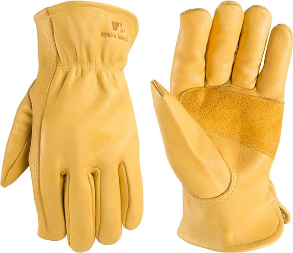 Wells Lamont Men's Reinforced Cowhide Leather Work Gloves