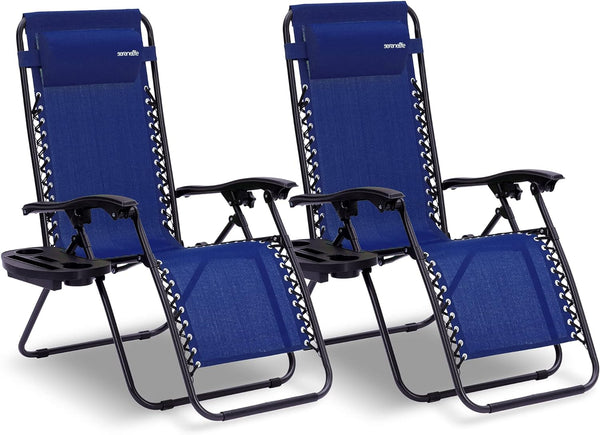 Set Of 2 SereneLife Zero Gravity Lounge Chairs