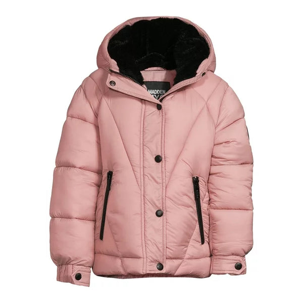 Madden NYC Abrigo acolchado de invierno con capucha para niñas (2 colores)