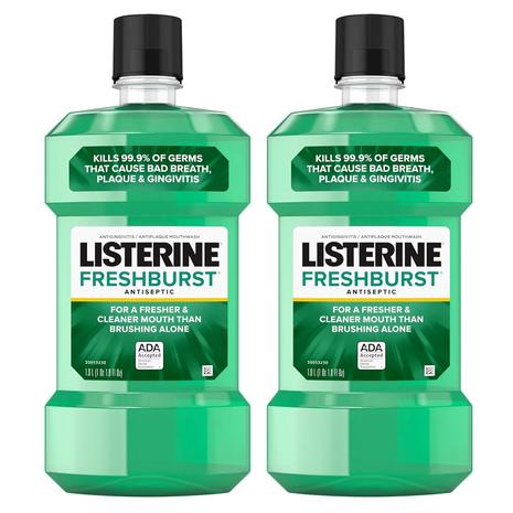 2 Bottles Listerine Freshburst Mouthwash