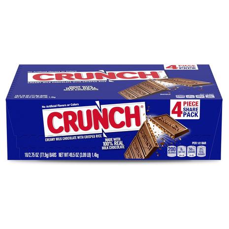 18 Bars Of Crunch Milk Chocolate With Crisped Rice (Share Pack, OU-D)