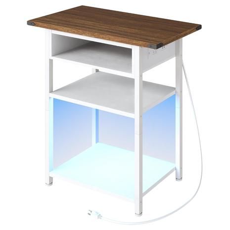 Charging Station End Table w/ LED Light