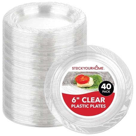 40-Pack Clear Plastic Dessert Plates