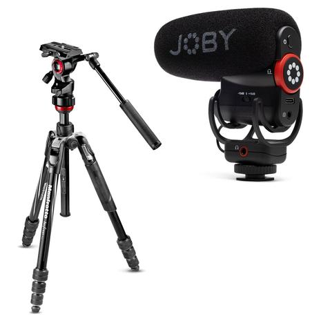 Manfrotto Befree Live Aluminum Video Tripod Kit w/ Wavo PLUS Microphone