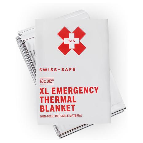 25-Pack Swiss Safe XL Emergency Thermal Blankets