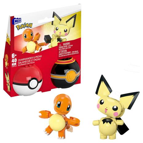 40-Piece Mega Pokémon Building Toys Set Pichu & Charmander