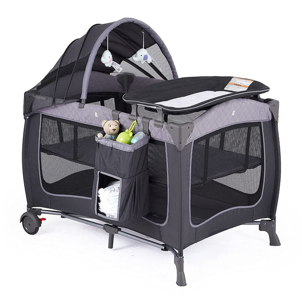 Portable Baby Play Yard With Canopy And Changing Table