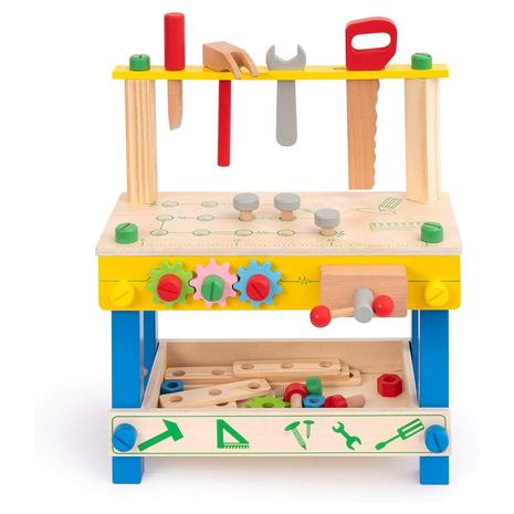 30-Piece Kids Wooden Workbench Toy