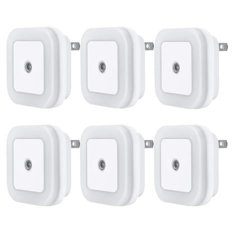 6-Pack Plug-in LED Night Light w/ Dusk to Dawn Sensor