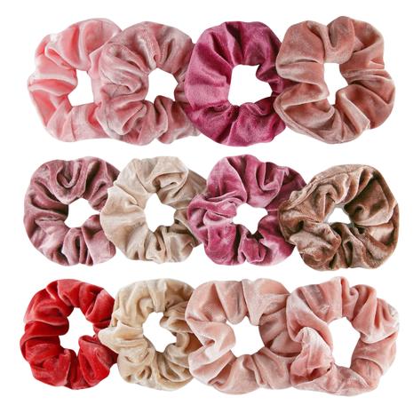 12 Velvet Hair Scrunchies