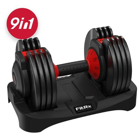 FitRx SmartBell 9-in-1 Adjustable Dumbbell, 5-25 lbs