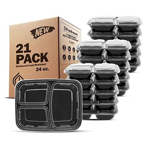 21-Pack Freshware Meal Prep Containers