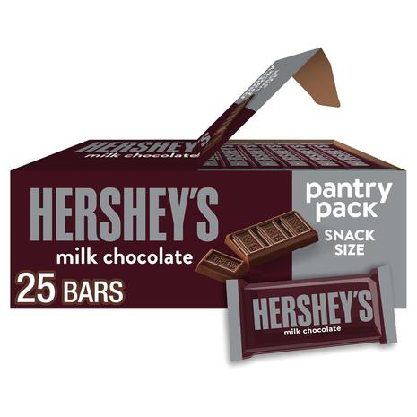 25 Bars Of Hershey's Milk Chocolate Snack Size Candy Bars (OU-D)