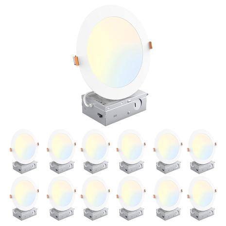 12-Pack 6" 5CCT LED Recessed Ceiling Lights