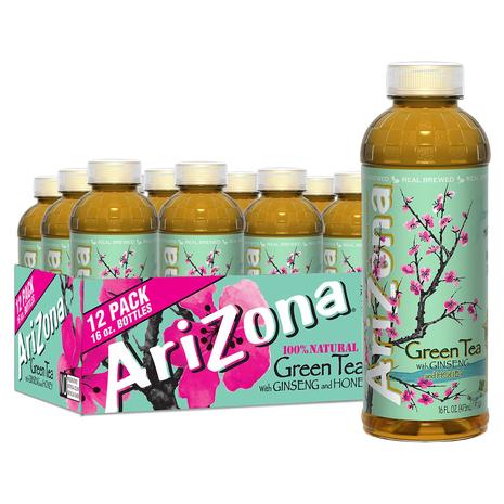 12 Pack of Arizona Green Tea with Ginseng and Honey