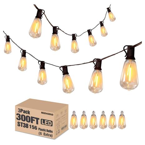 300-Ft Outdoor Waterproof String Lights