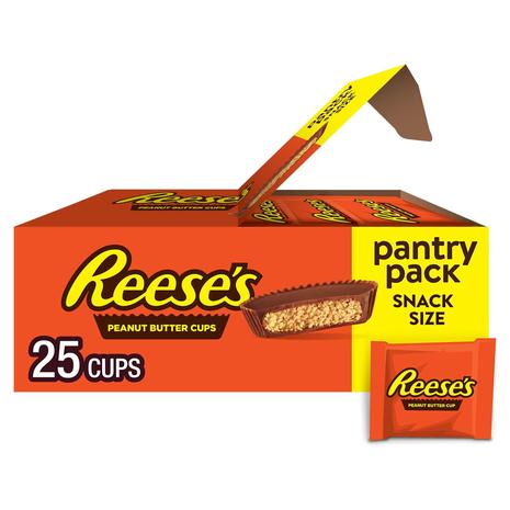 25 Reese's Milk Chocolate Snack Size Peanut Butter Cups