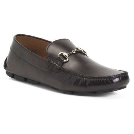 Ace Marks Men's Leather Bit Driving Moccasins