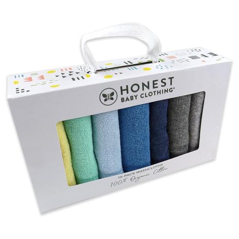 10 HonestBaby Organic Cotton Baby-Terry Wash Cloths