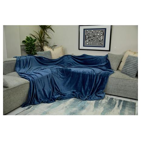 Very Oversized Soft Throw Blanket with Foot Pockets (3 Colors)