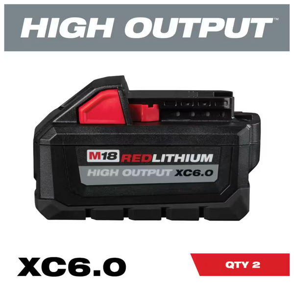 2 Milwaukee M18 High Output 6.0Ah Battery Packs