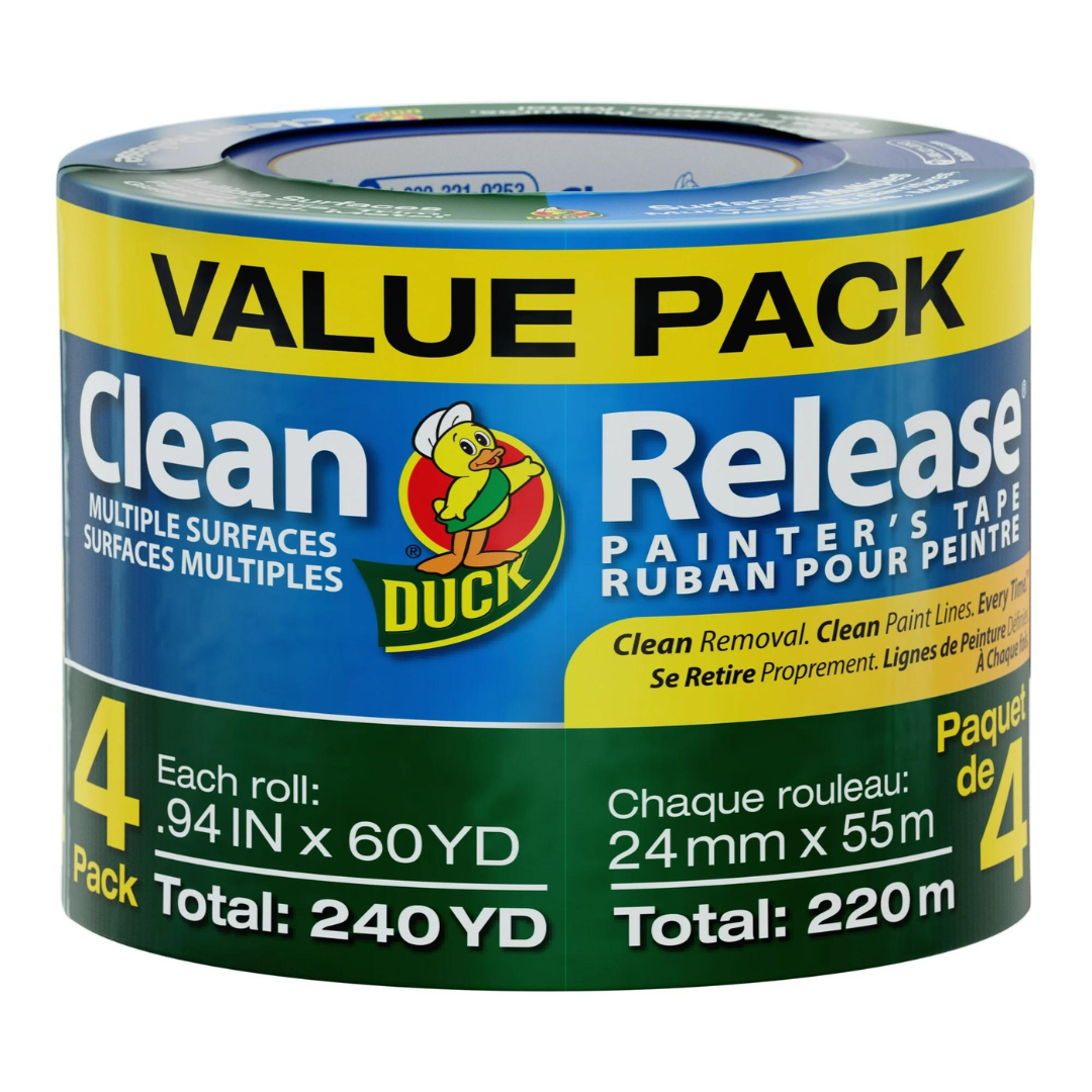 4 Rolls Of Duck Clean Release Blue Painter's Tape