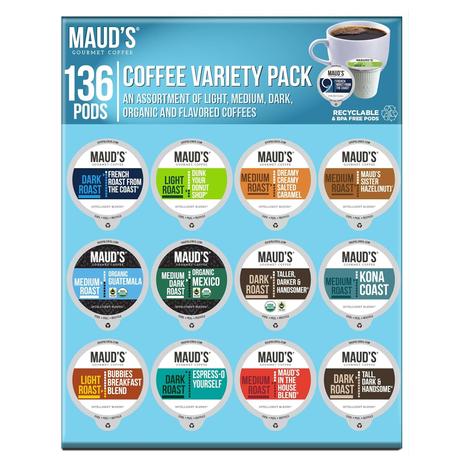 136-Count Maud's Family Pack Flavored K-Cups Coffee Pods (Variety Pack)