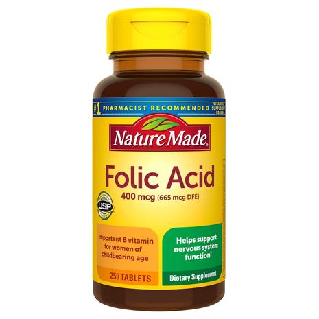 250-Day Nature Made 400 mcg Folic Acid Tablets