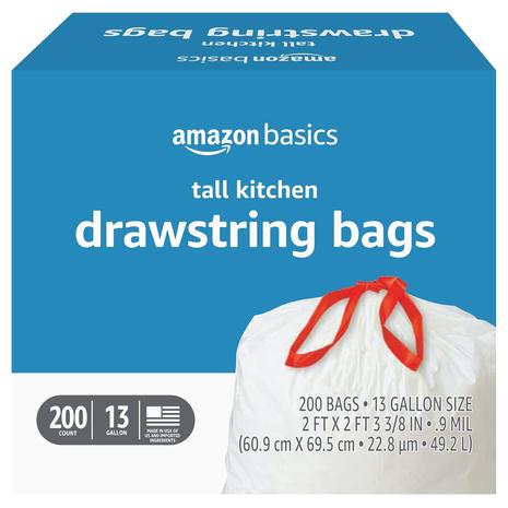 200 Amazon Basics 13 Gallon Trash Bags