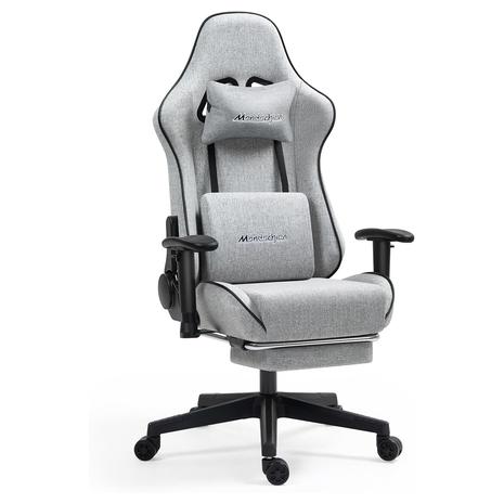 Fabric Office Gaming Chair w/ Massage Lumbar Pillow