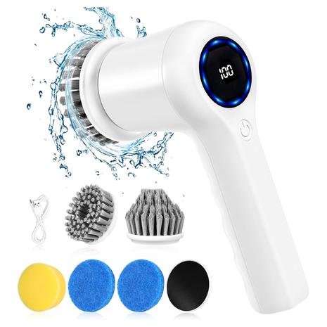 Cordless Handheld Shower Scrubber w/ 6 Attachments