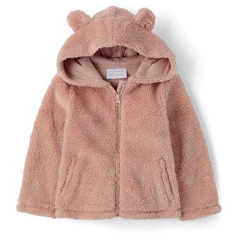 The Children's Place Baby Girls' Sherpa Hooded Zip Sweatshirt