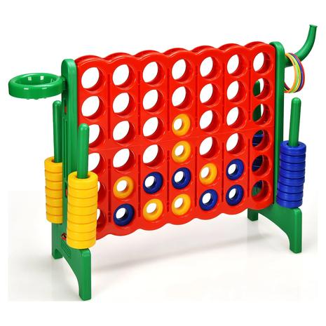 Giant 4-in-A Row Giant Game Set w/Basketball Hoop