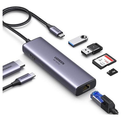 UGreen Revodok 7-in-1 USB C Hub Gigabit Ethernet Adapter w/ 100W PD Charging