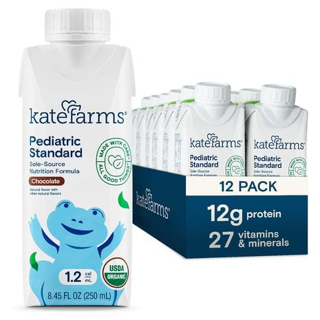 12-Pack Kate Farms Organic Pediatric Nutrition Chocolate Shake