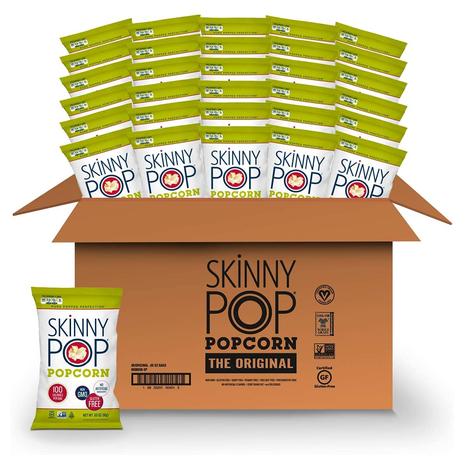 30-Bags SkinnyPop Original Popcorn Snack Size Bags