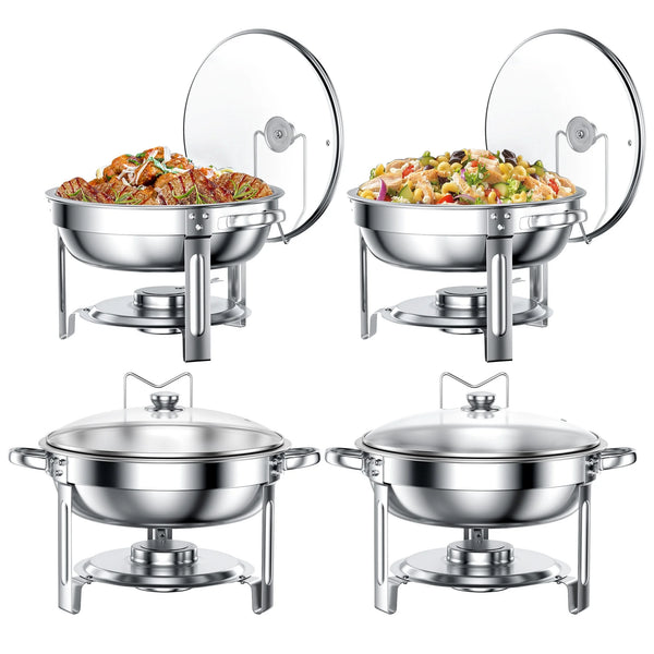 4-Pack Round Chafing Dish Buffet Set