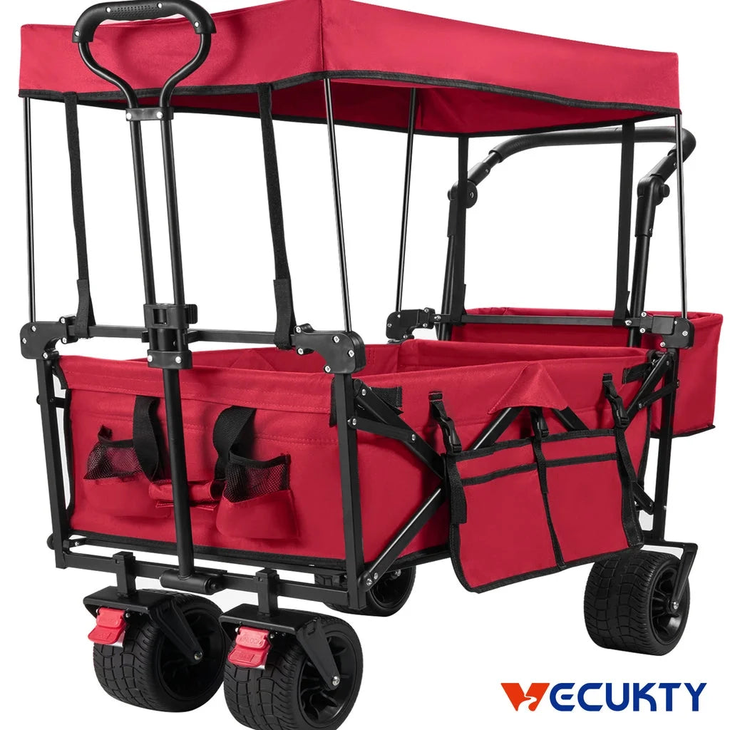 Collapsible Wagon Cart with Removable Canopy (3 Colors)