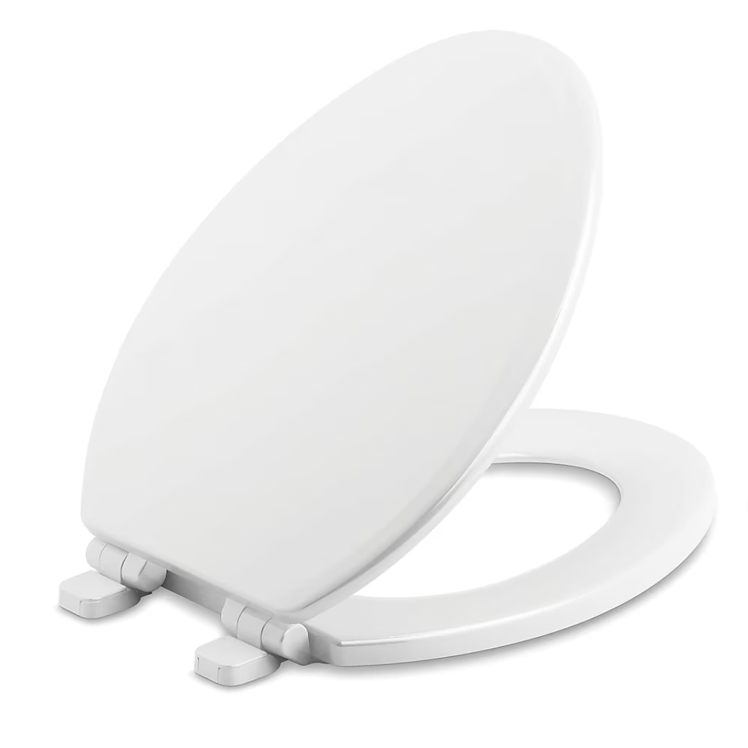 Kohler Ridgewood Wood White Elongated Soft Close Toilet Seat