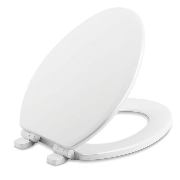 Kohler Ridgewood Wood White Elongated Soft Close Toilet Seat