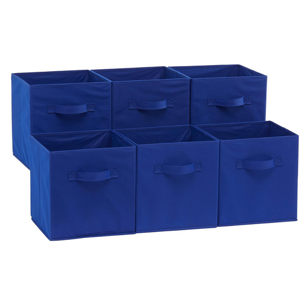 6 Amazon Basics Collapsible Fabric Storage Cubes