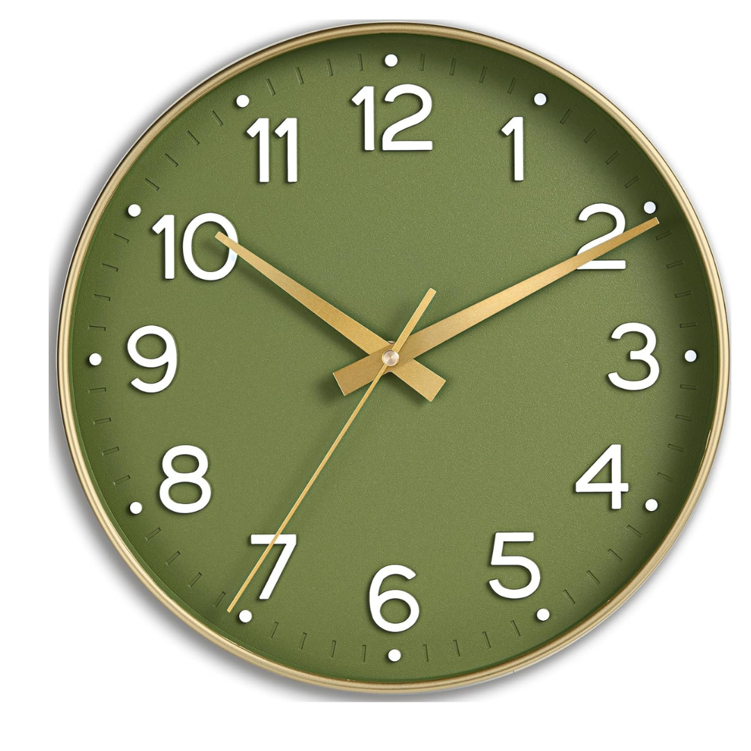 Battery Operated 8 Inch-Modern Non Ticking Analog Clock