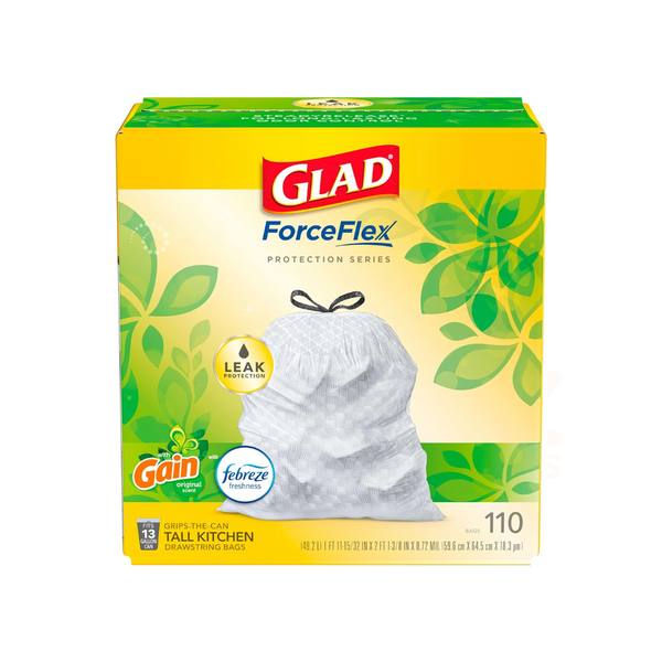 110 Glad ForceFlex 13 Gallon Garbage Bags