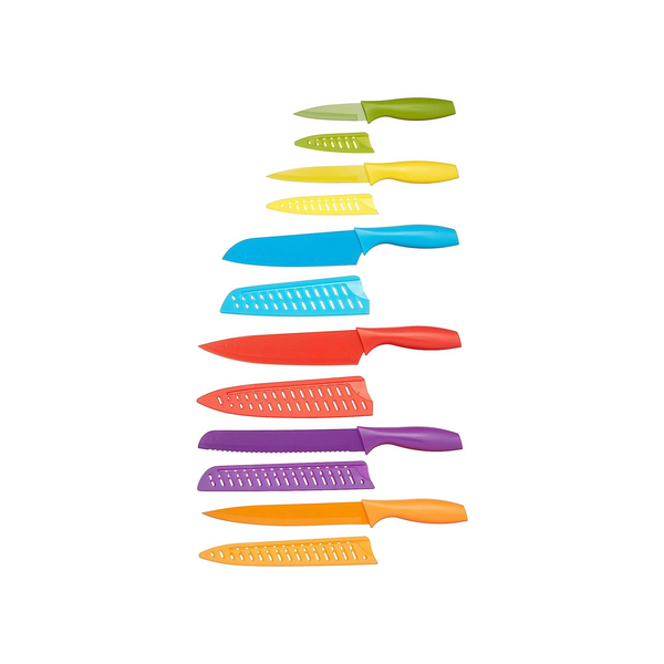 12 Piece Amazon Basics Color-Coded Knife Set