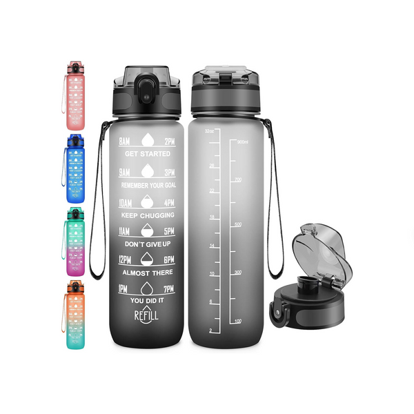 32 oz Motivational Water Bottle With Time Maker