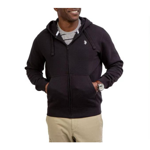 Asociación de Polo de EE. UU. Sudadera con capucha de forro polar con cremallera completa para hombre (5 colores)