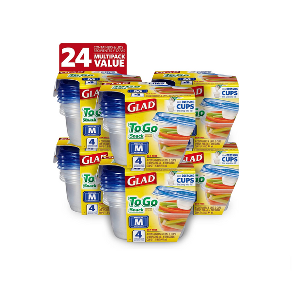 24 Glad To Go Food Storage Containers